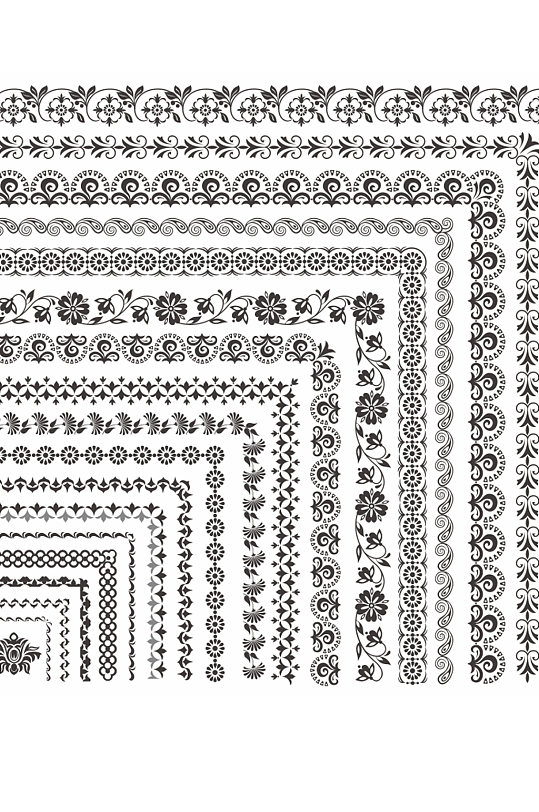 花纹花边欧式矢量图常用