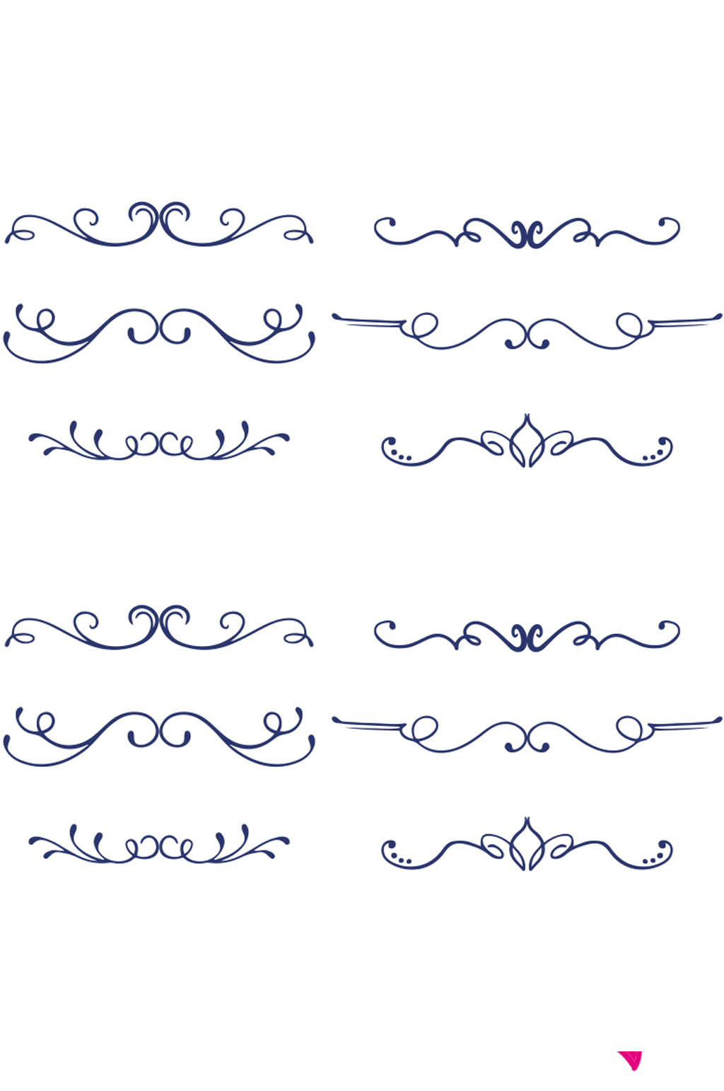 欧式花纹线常用矢量图