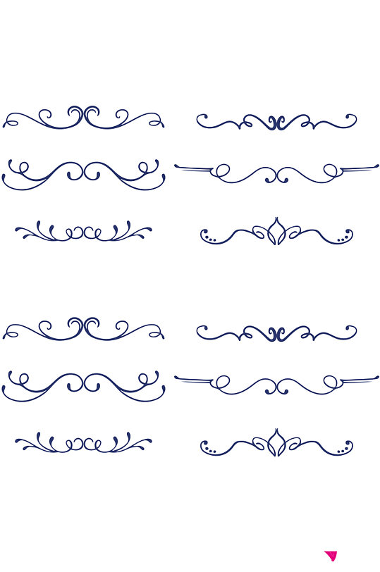 欧式花纹线常用矢量图