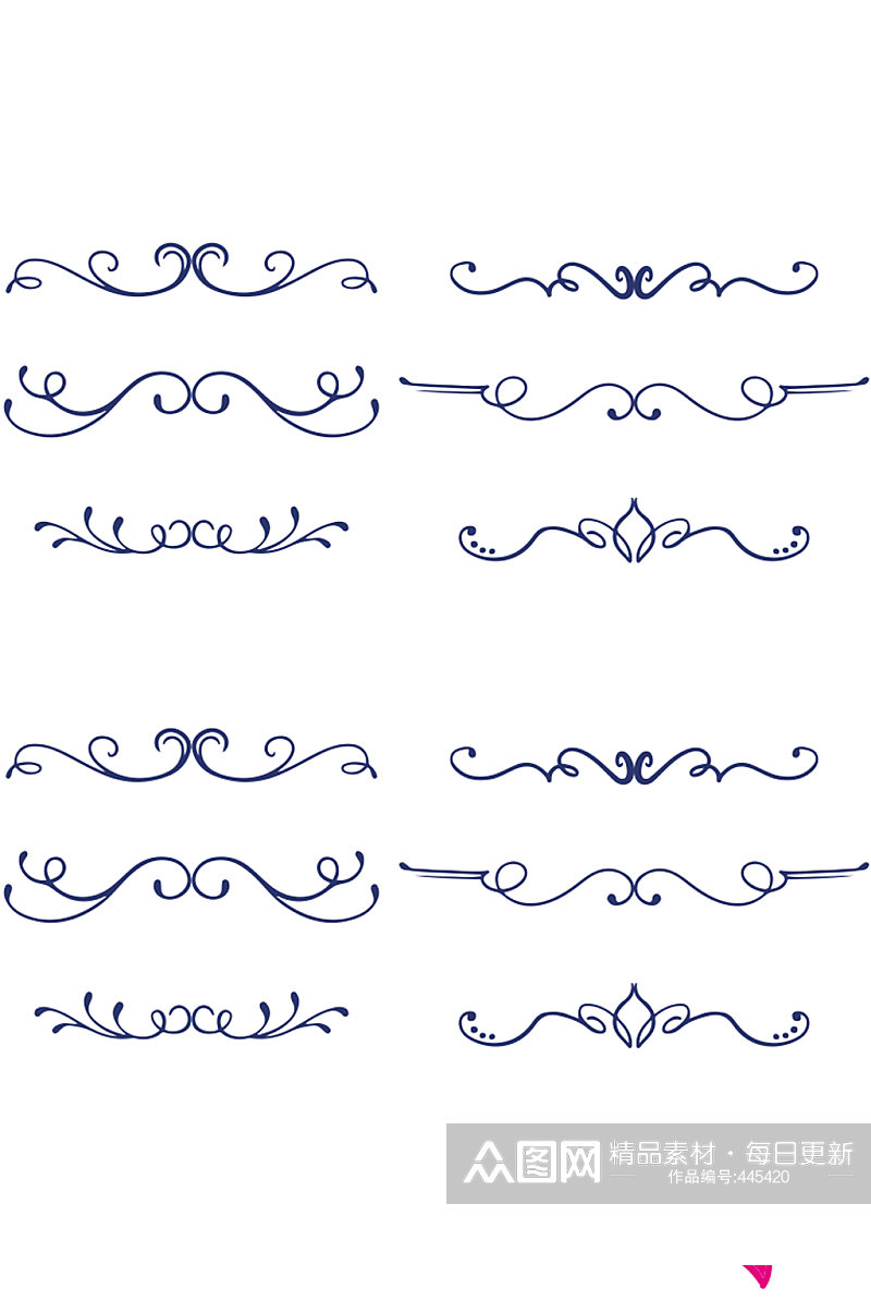 欧式花纹线常用矢量图素材