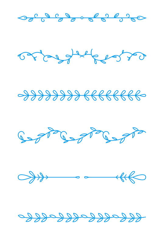 欧式花纹线常用矢量图