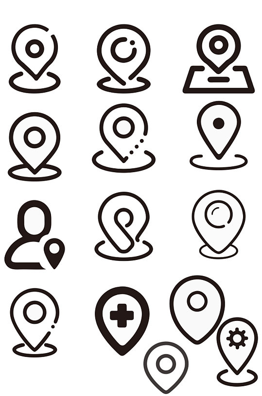 常用坐标定位矢量图-众图网