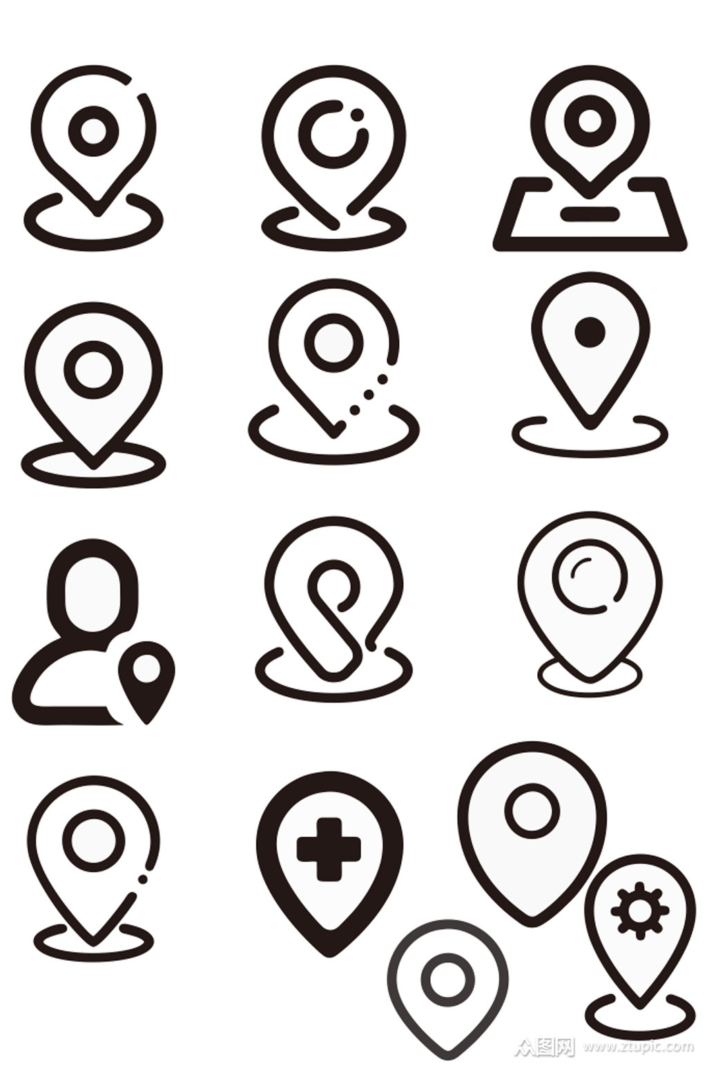 常用坐标定位矢量图模板下载-编号447041-众图网