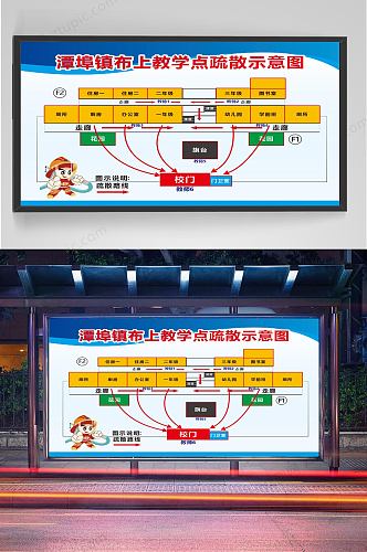 潭埠镇布上教学点疏散示意图