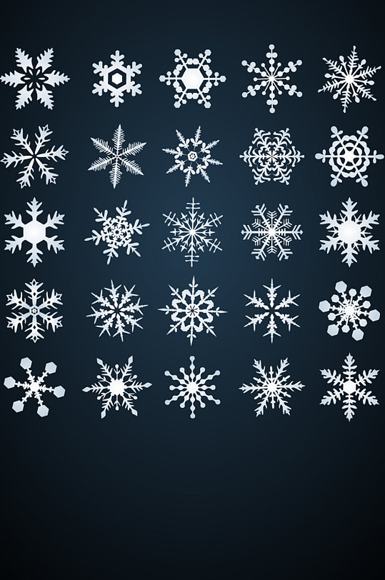 白色的雪花矢量图花纹-众图网