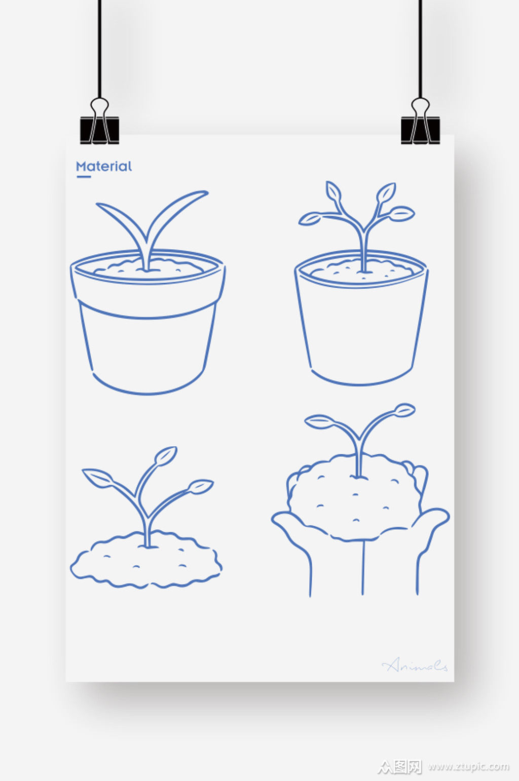 众图网独家提供矢量图线条小树苗土素材免费下载,本作