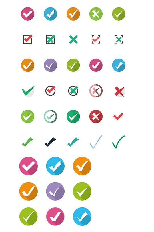 矢量图符号笔打钩分开图-众图网