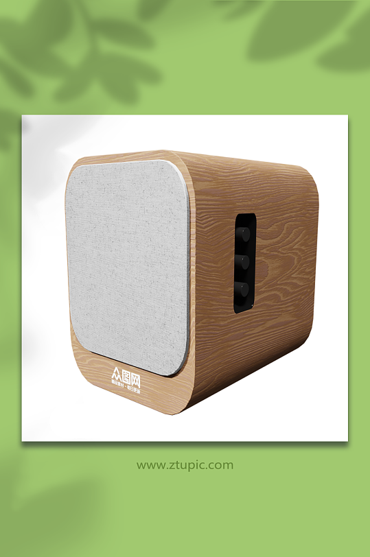 木质音箱3d立体模型-众图网