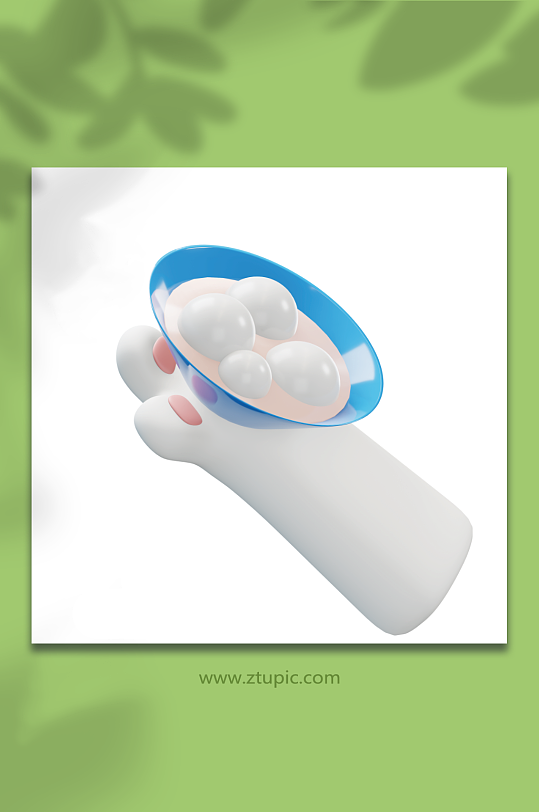 兔爪汤圆兔年元宵节手势3d立体模型-众图网