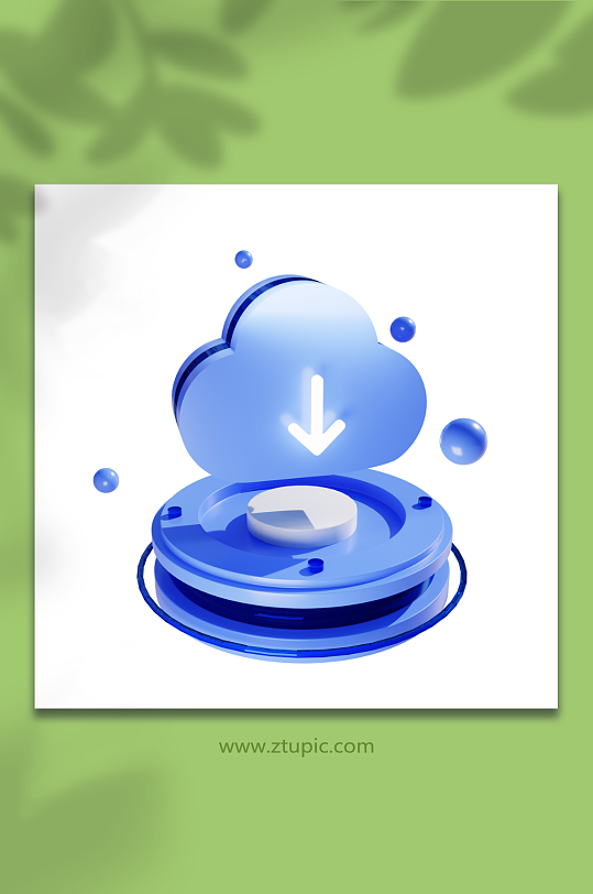 3d立体模型微软科技风云台云盘图标-众图网