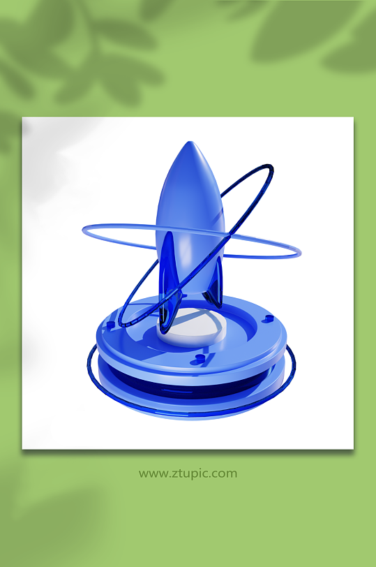3d立体模型微软科技风云台火箭图标