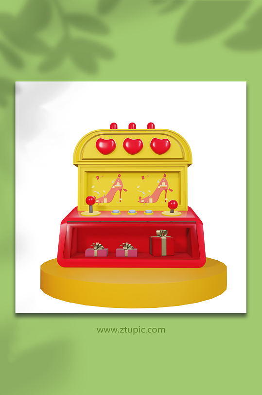 红黄色节日抽奖促销活动抽奖转盘3d模型-众图网