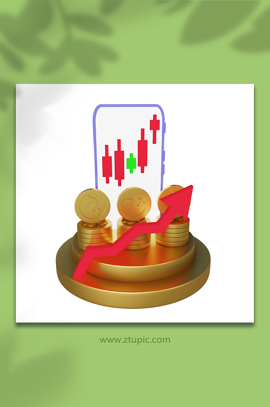 金融投资理财基金商务3D基金涨幅模型-众图网