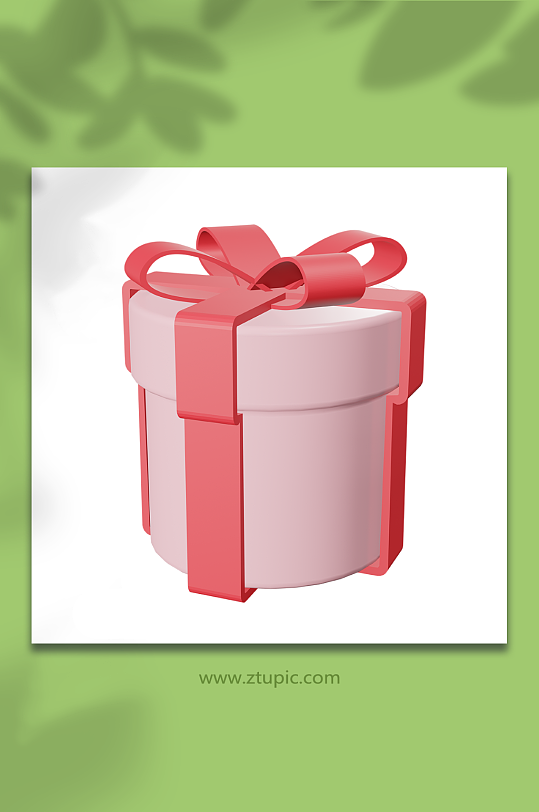 粉色圆形电商促销简约礼物盒3d模型-众图网