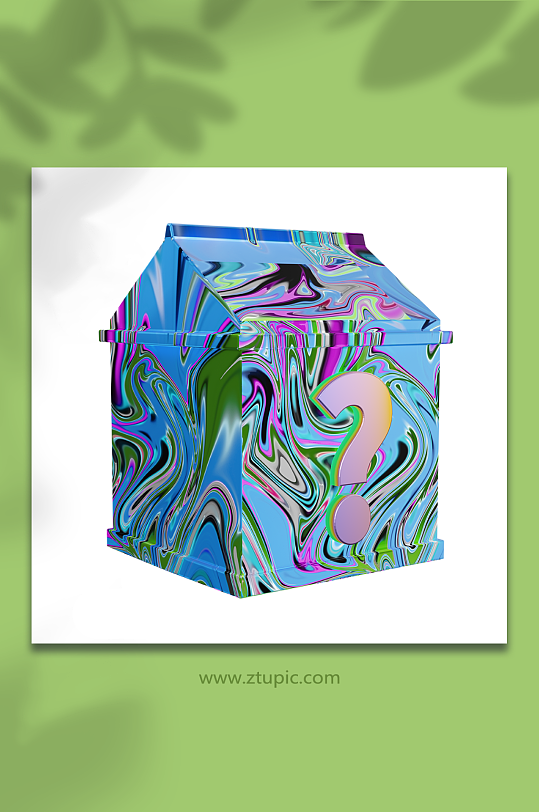 镭射渐变盲盒礼物盒模型3d模型-众图网