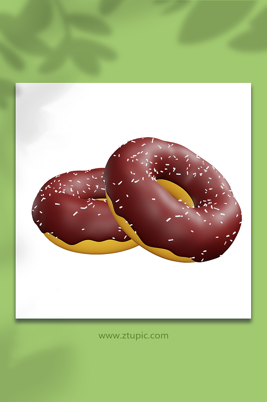 甜甜圈卡通甜点3d模型-众图网