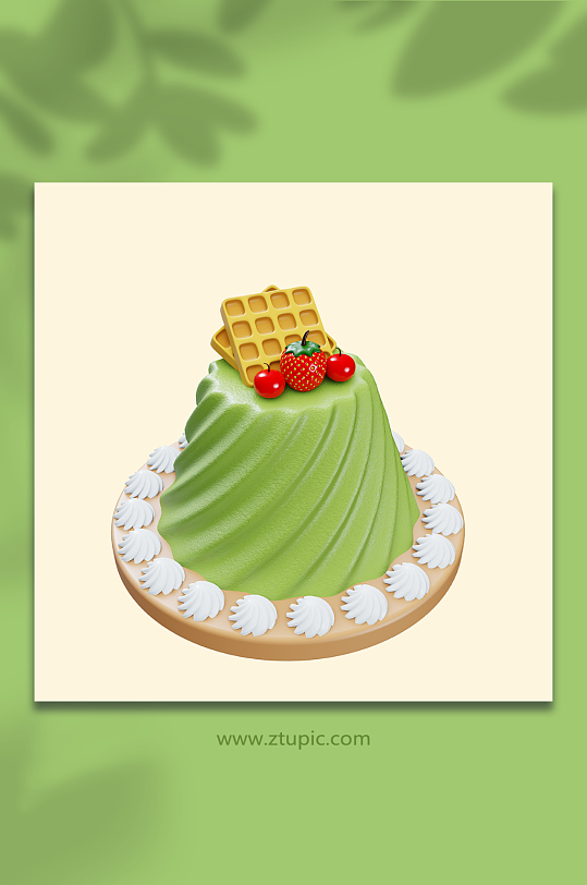生日卡通蛋糕甜品3d立体模型