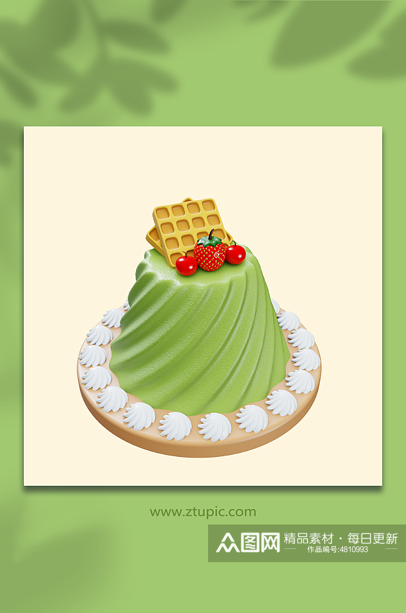 生日卡通蛋糕甜品3d立体模型素材