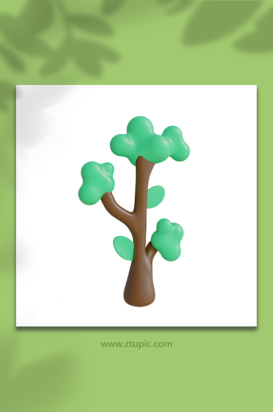 卡通树绿色环保3d模型