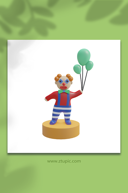 愚人节小丑惊吓人物卡通3d模型-众图网