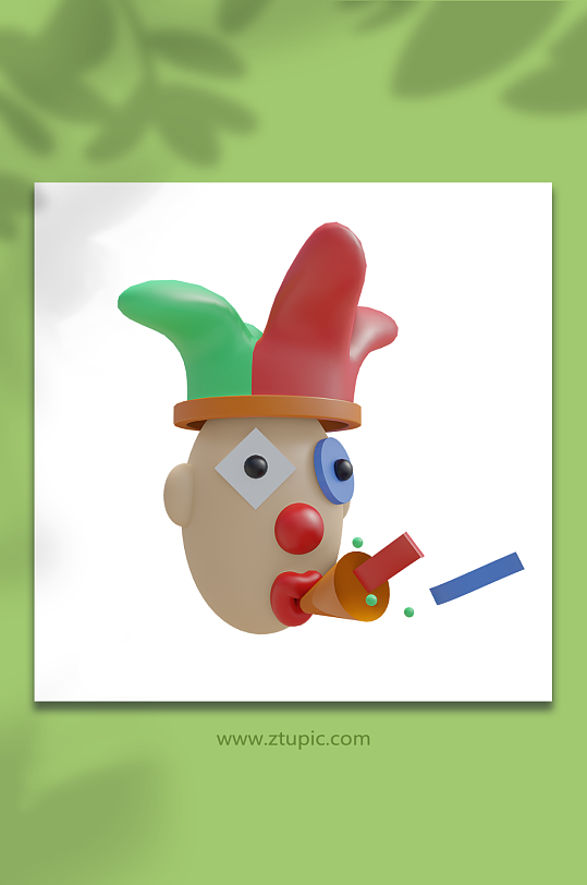 惊喜愚人节小丑人物卡通3d模型-众图网