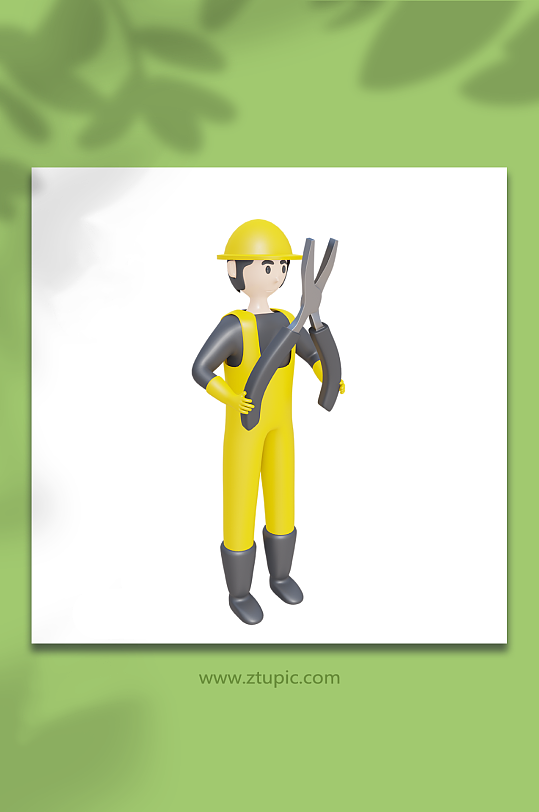 建筑装修行业3d模型人物钳子-众图网