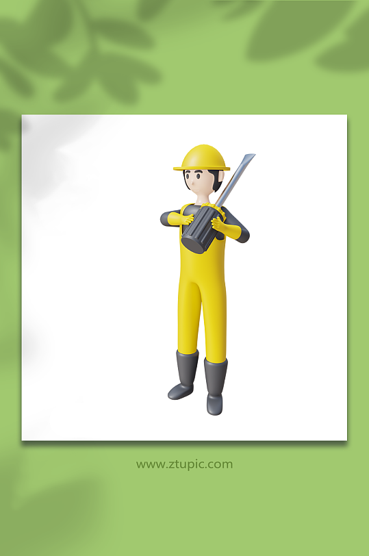 建筑装修行业3d模型人物起子-众图网