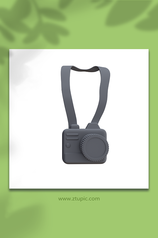 黑色相机单反相机3d模型-众图网