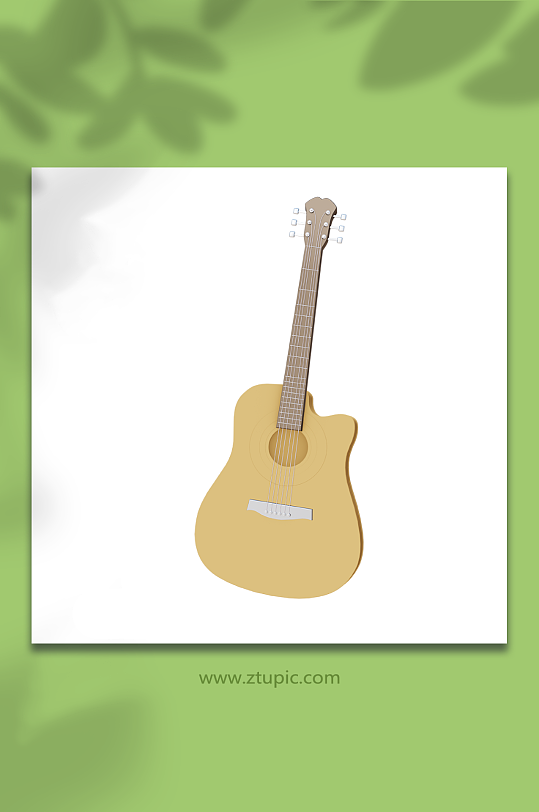 立体乐器音乐吉他3D模型-众图网
