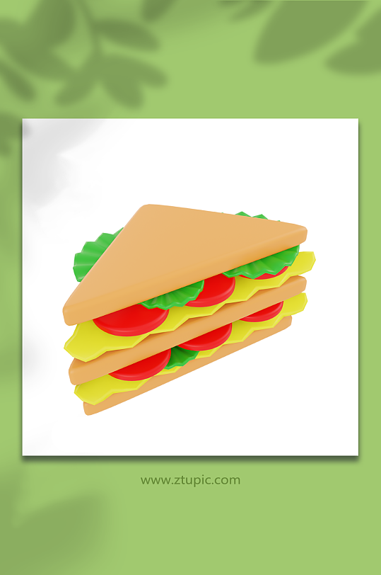 三明治快餐小吃卡通3d模型