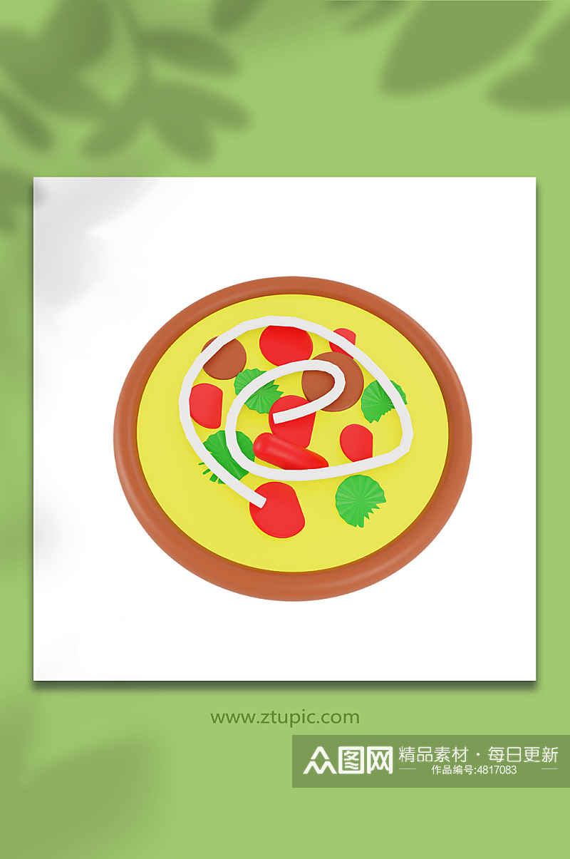 快餐小吃卡通3d模型披萨素材