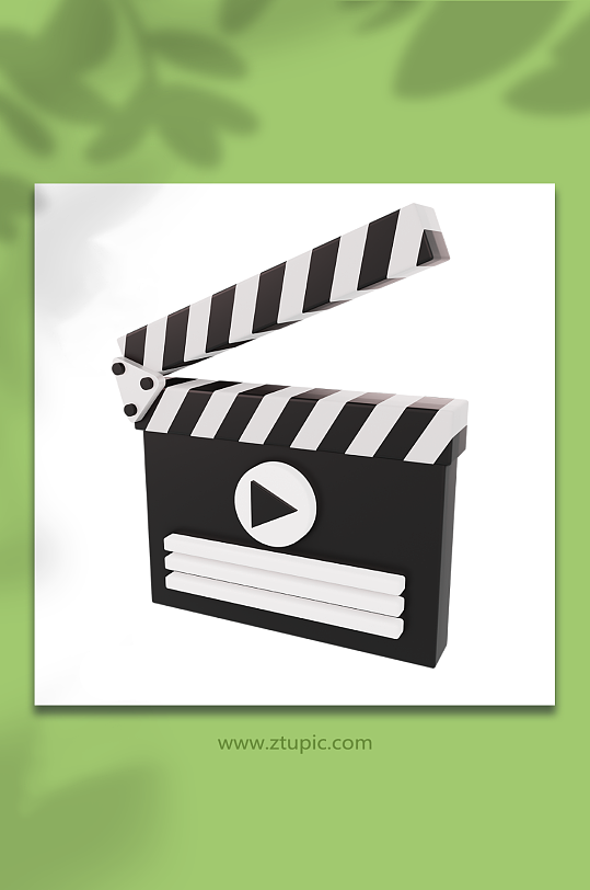 电影院电影卡通3d模型场记板-众图网