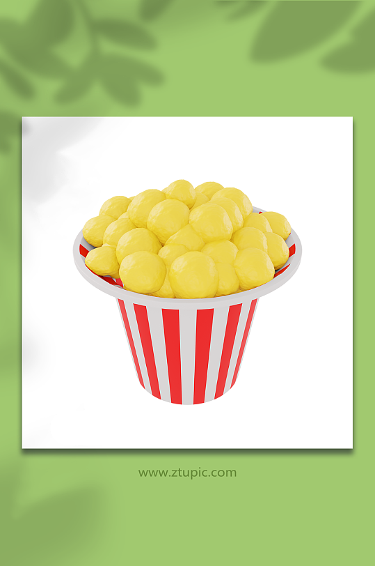 电影院电影卡通3d模型爆米花-众图网