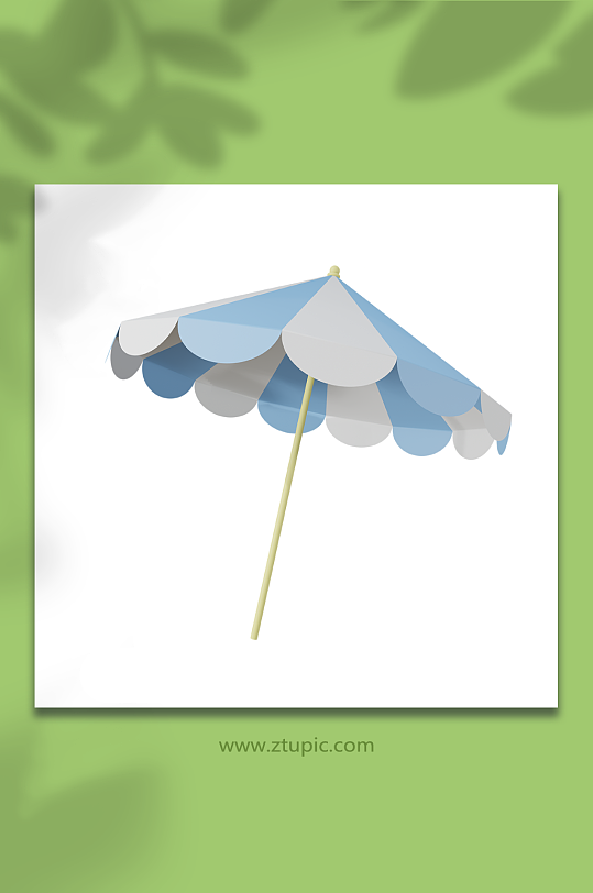 夏季沙滩场景3d模型伞-众图网