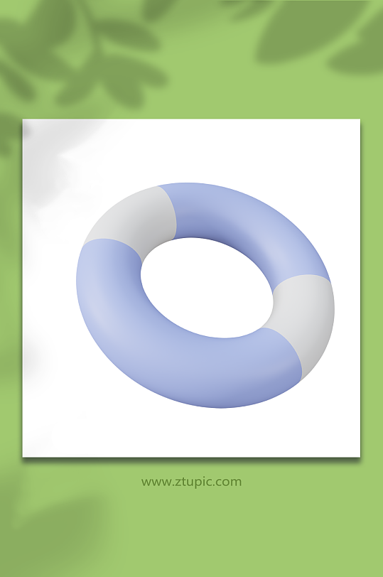 夏季沙滩场景3d模型游泳圈-众图网