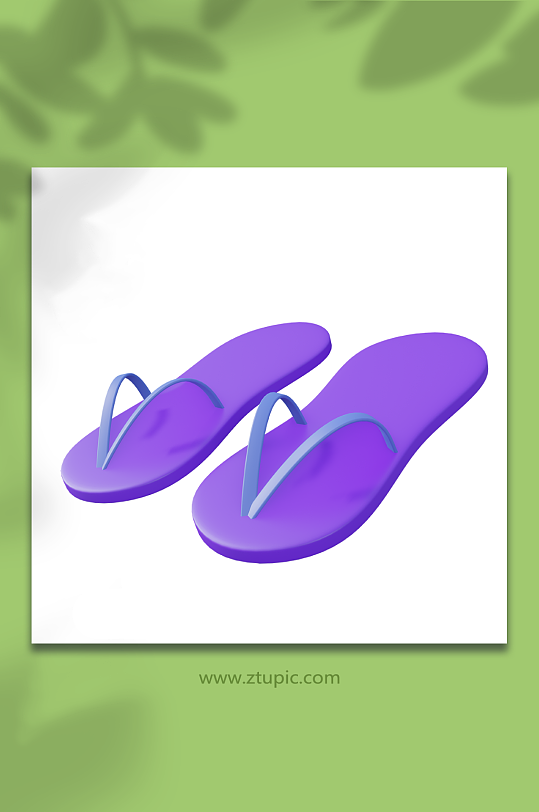 夏季沙滩场景3d模型拖鞋-众图网