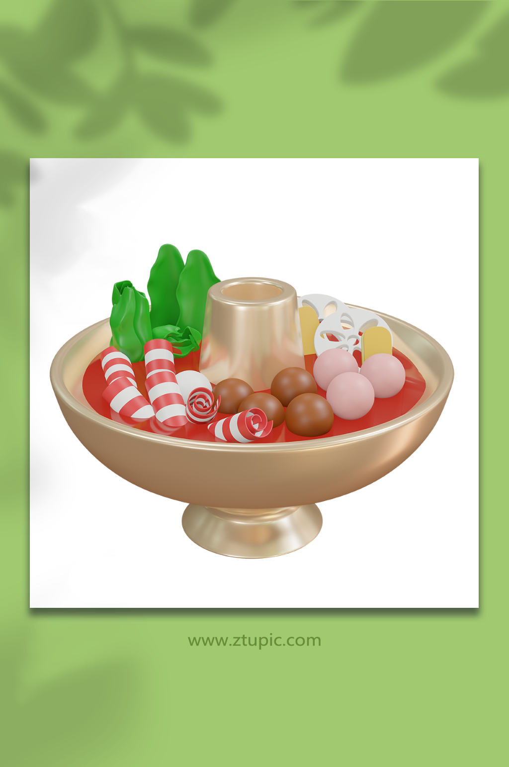3d立体卡通火锅美食模型素材