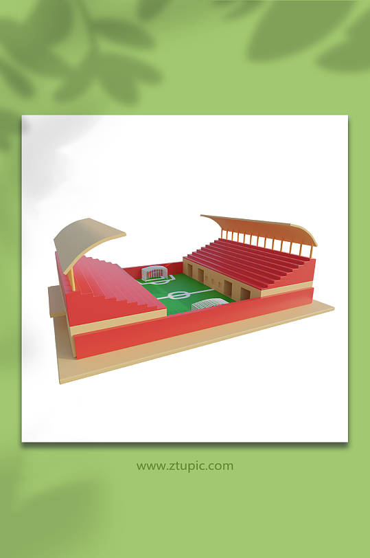 卡通建筑运动场3d模型-众图网