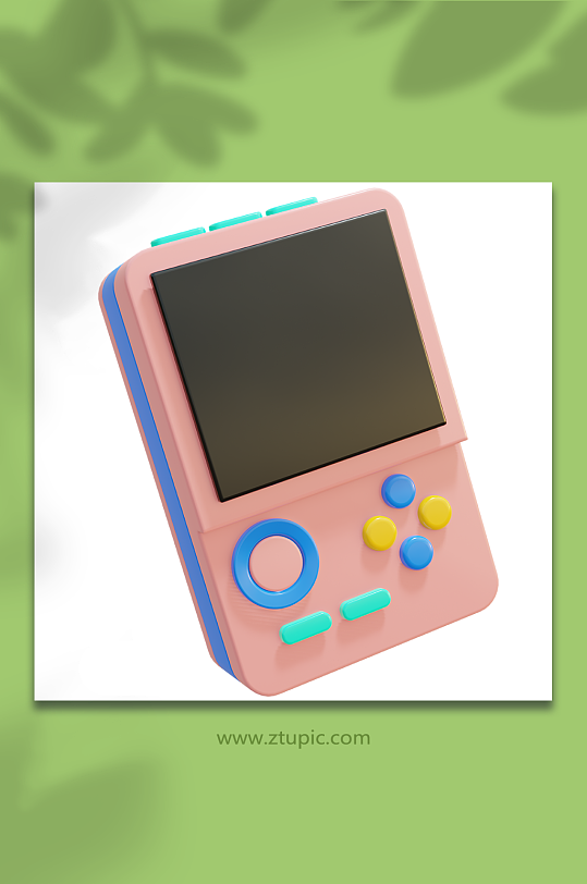 粉色3D立体娱乐游戏机模型