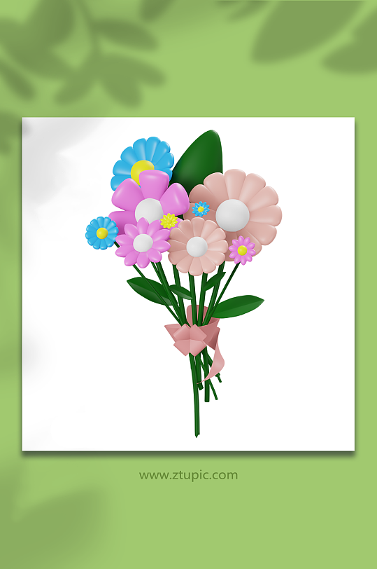 卡通节日花束3d模型-众图网