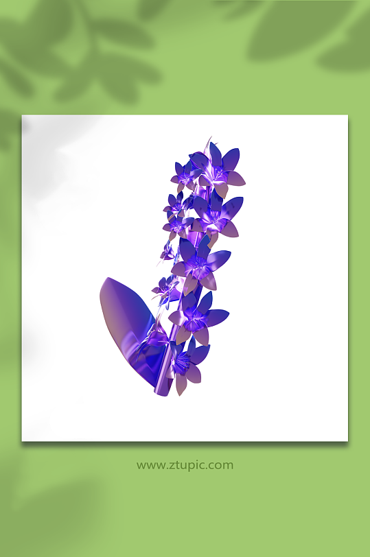 3d立体风信子金属花模型-众图网