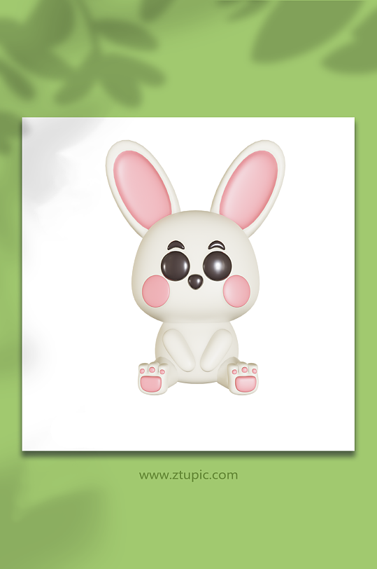 卯兔十二生肖动物3d模型-众图网