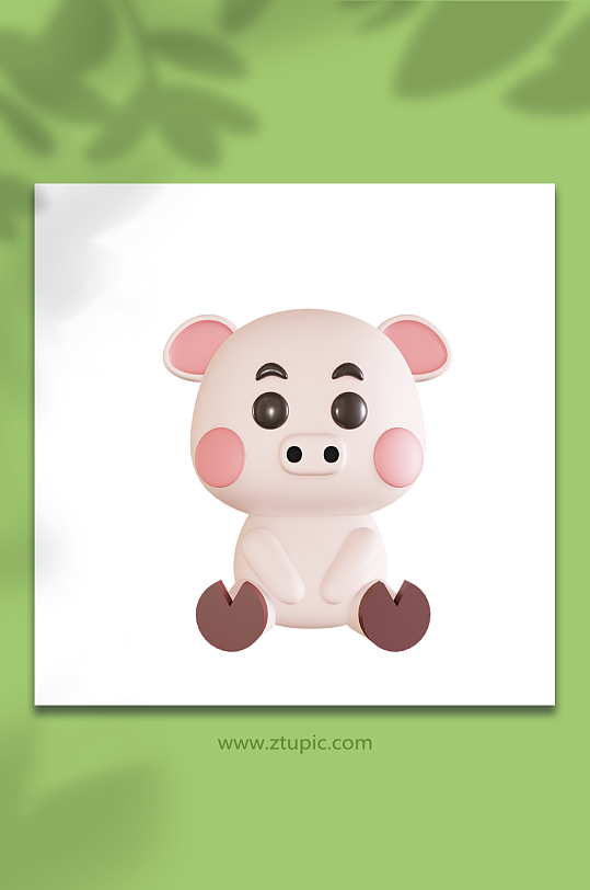 亥猪十二生肖动物3d模型-众图网