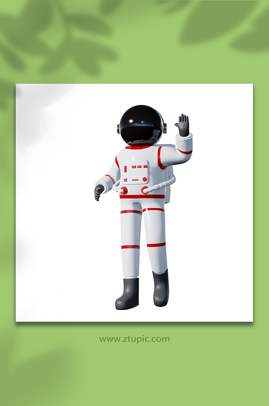 太空漫步打招呼3D宇航员人物模型-众图网