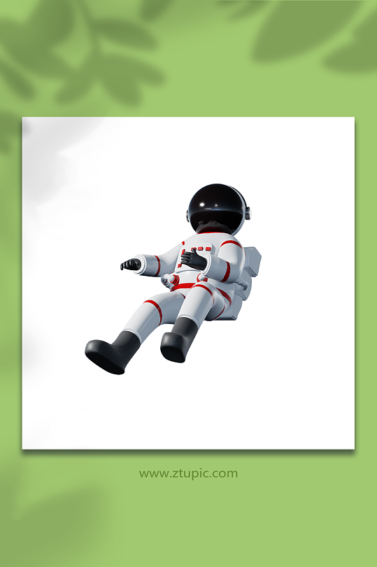 3D宇航员卡通太空漫步人物模型-众图网