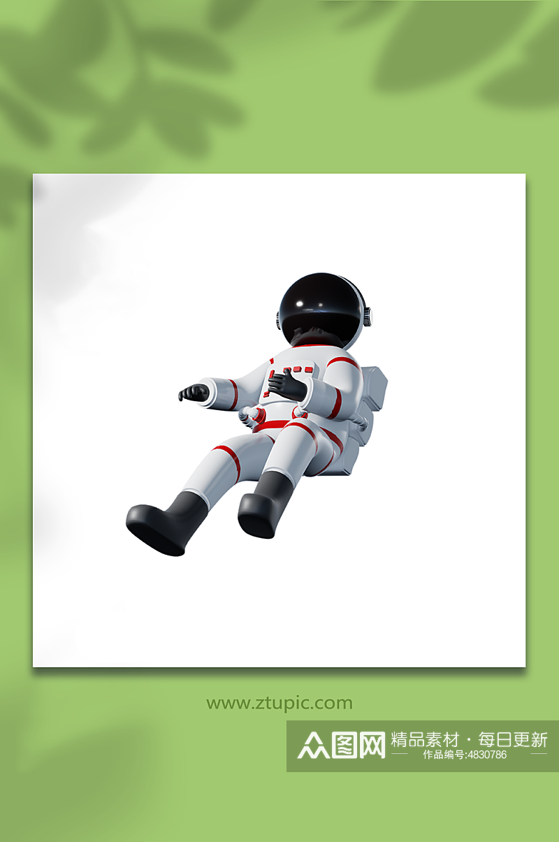 3D宇航员卡通太空漫步人物模型素材