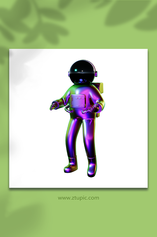 镭射3D太空漫步宇航员人物模型-众图网
