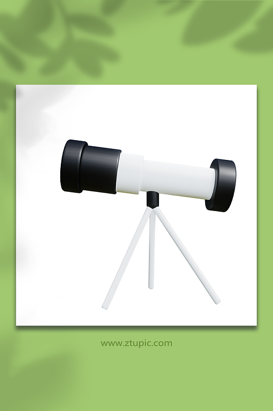 卡通天文望远镜3d模型-众图网