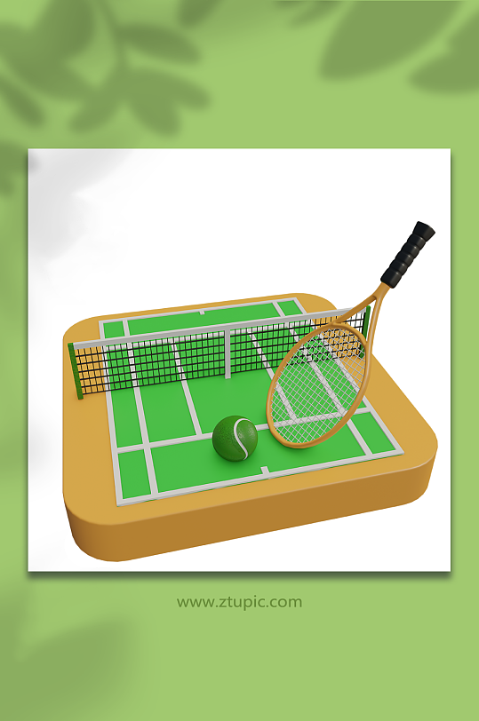 网球卡通3d运动场景模型-众图网