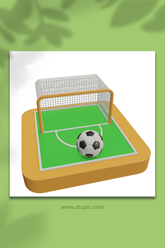 足球卡通3d运动场景模型-众图网